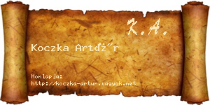 Koczka Artúr névjegykártya